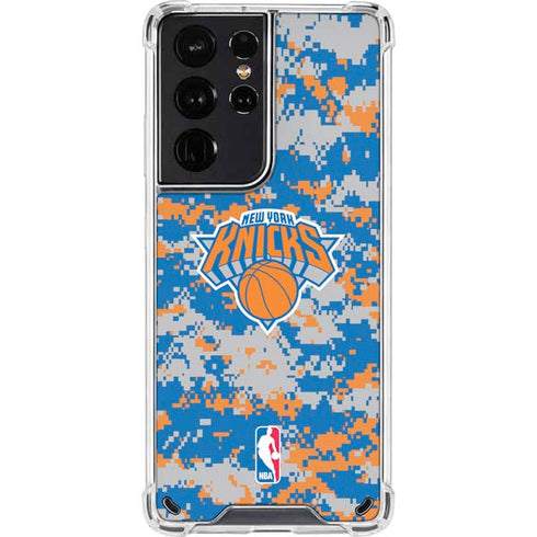 NBA New York Knicks Digi Camo Galaxy S21 Ultra 5G Clear Case