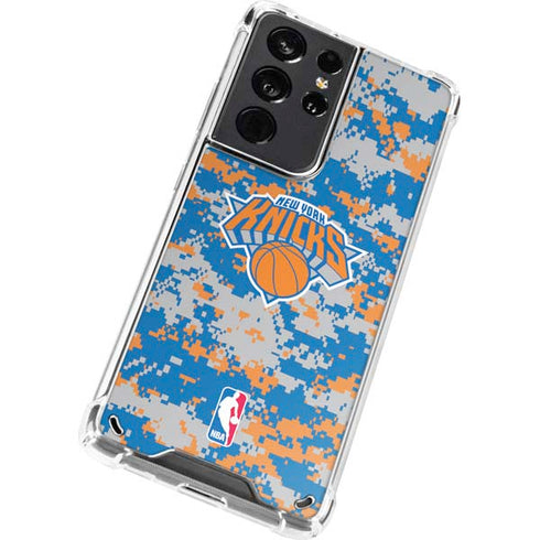 NBA New York Knicks Digi Camo Galaxy S21 Ultra 5G Clear Case