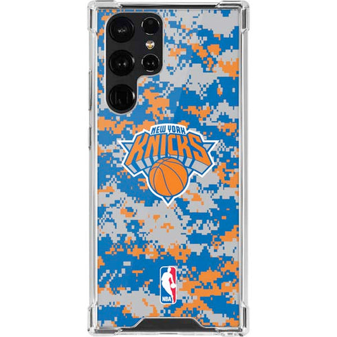 NBA New York Knicks Digi Camo Galaxy S22 Ultra Clear Case