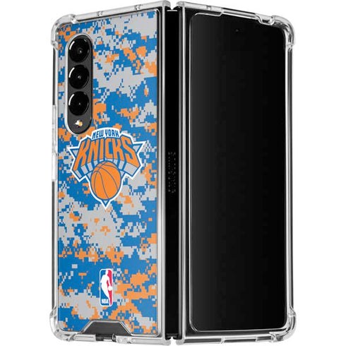 NBA New York Knicks Digi Camo Galaxy Z Fold4 5G Clear Case