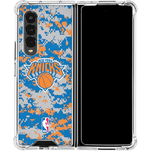 NBA New York Knicks Digi Camo Galaxy Z Fold4 5G Clear Case