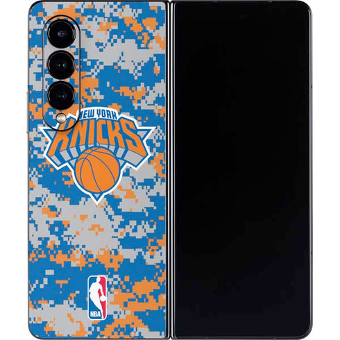 NBA New York Knicks Digi Camo Galaxy Z Fold4 5G Skin