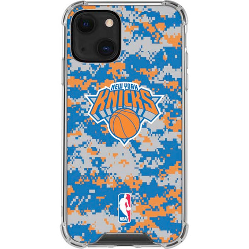 NBA New York Knicks Digi Camo iPhone 14 Clear Case
