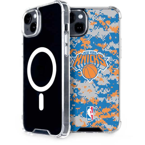 NBA New York Knicks Digi Camo iPhone 14 Plus MagSafe Case
