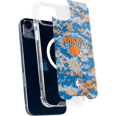 NBA New York Knicks Digi Camo iPhone 15 Plus MagSafe Case