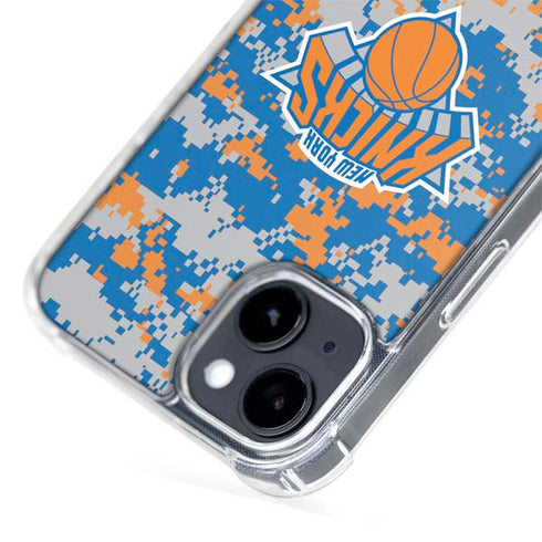 NBA New York Knicks Digi Camo iPhone 15 Plus MagSafe Case