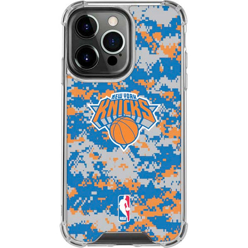 NBA New York Knicks Digi Camo iPhone 14 Pro Clear Case