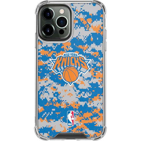 NBA New York Knicks Digi Camo iPhone 14 Pro Max Clear Case