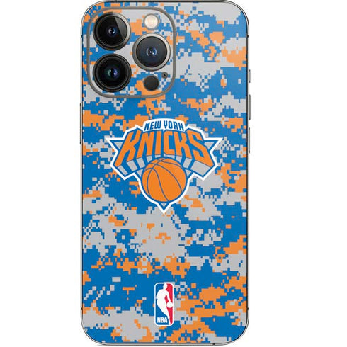 NBA New York Knicks Digi Camo iPhone 15 Pro Skin