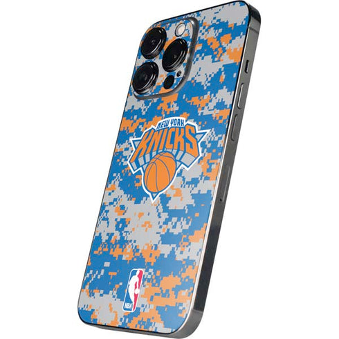 NBA New York Knicks Digi Camo iPhone 15 Pro Skin