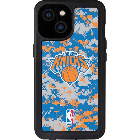 NBA New York Knicks Digi Camo iPhone 15 Waterproof Case