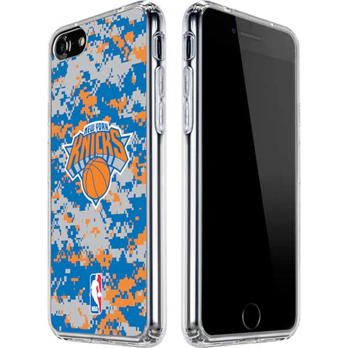 NBA New York Knicks Digi Camo iPhone SE (2nd & 3rd Gen) Clear Case