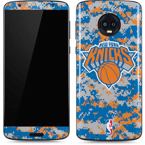 NBA New York Knicks Digi Camo Moto G6 Skin