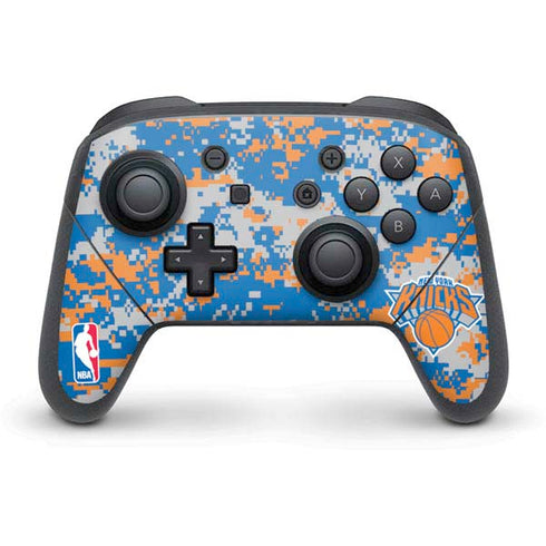 NBA New York Knicks Digi Camo Nintendo Switch Pro Controller Skin