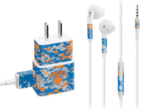 NBA New York Knicks Digi Camo Phone Charger Skin