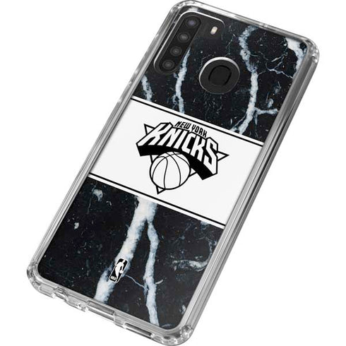 NBA New York Knicks Marble Galaxy A21 Clear Case