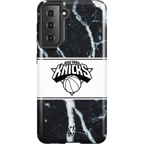 NBA New York Knicks Marble Galaxy S21 5G Pro Case