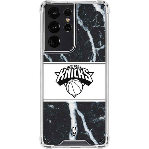 NBA New York Knicks Marble Galaxy S21 Ultra 5G Clear Case