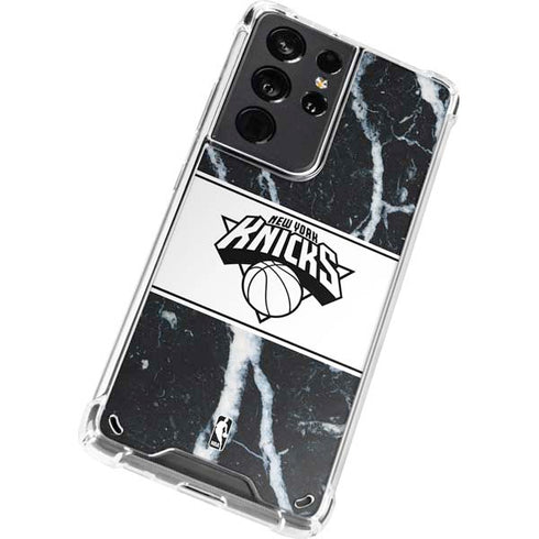 NBA New York Knicks Marble Galaxy S21 Ultra 5G Clear Case