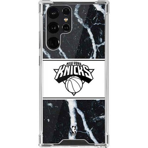NBA New York Knicks Marble Galaxy S22 Ultra Clear Case