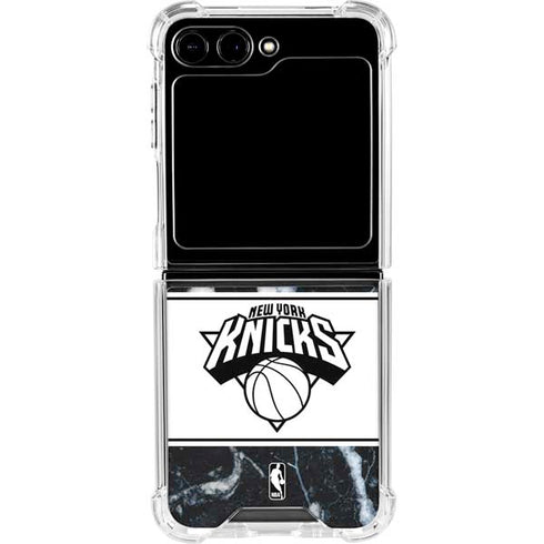 NBA New York Knicks Marble Galaxy Z Flip5 5G Clear Case