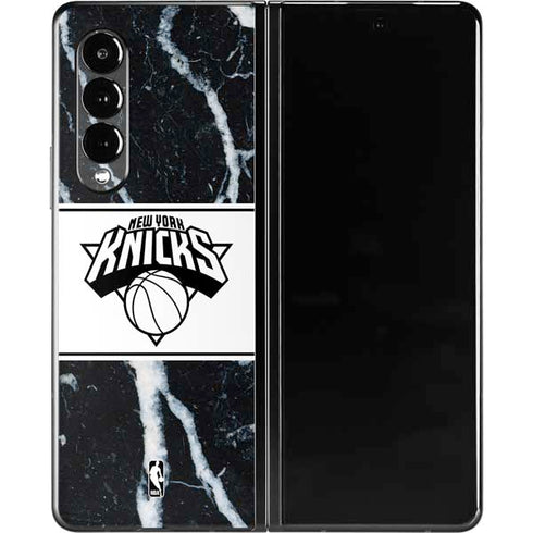 NBA New York Knicks Marble Galaxy Z Fold3 5G Skin