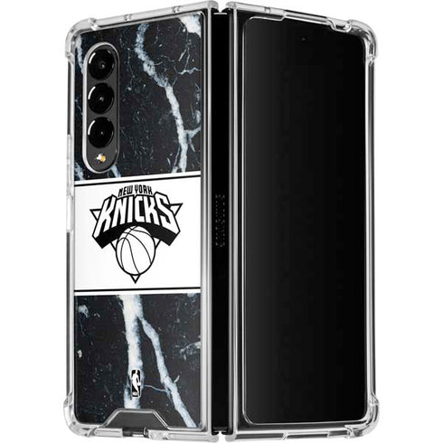 NBA New York Knicks Marble Galaxy Z Fold4 5G Clear Case
