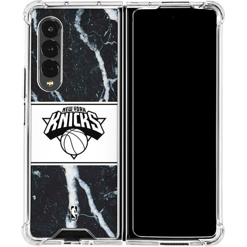NBA New York Knicks Marble Galaxy Z Fold4 5G Clear Case