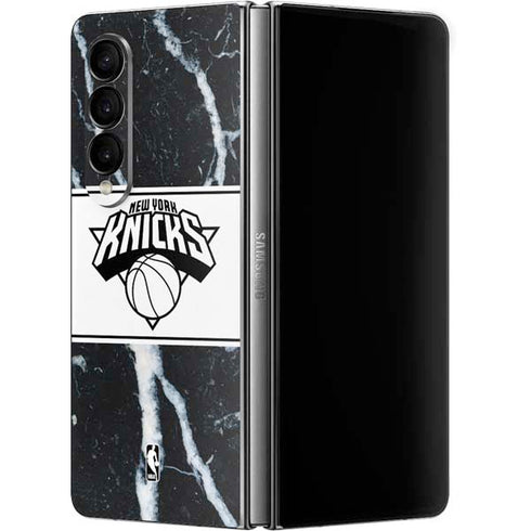 NBA New York Knicks Marble Galaxy Z Fold4 5G Skin