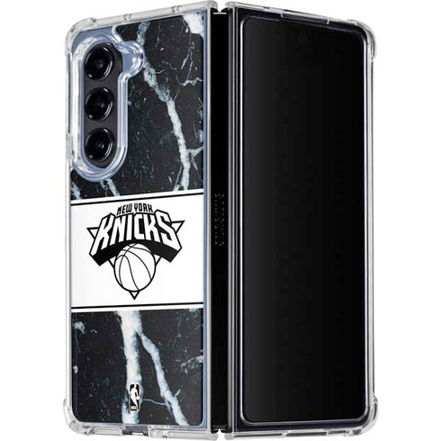 NBA New York Knicks Marble Galaxy Z Fold5 5G Clear Case