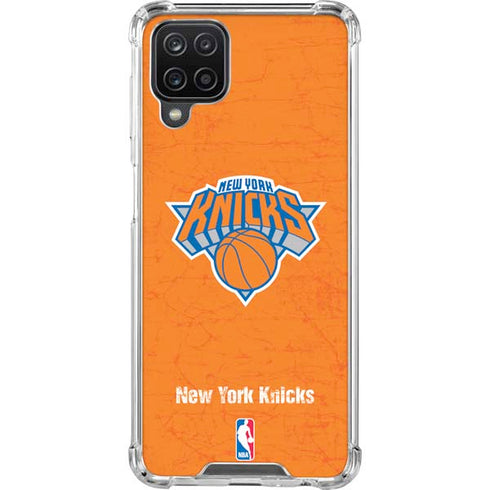 NBA New York Knicks Orange Primary Logo Galaxy A12 Clear Case