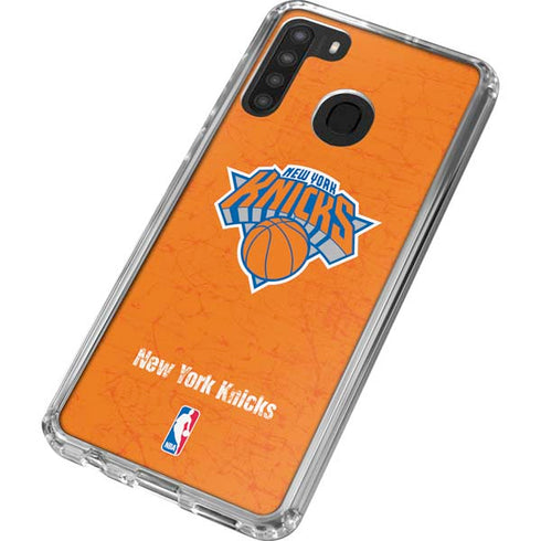 NBA New York Knicks Orange Primary Logo Galaxy A21 Clear Case