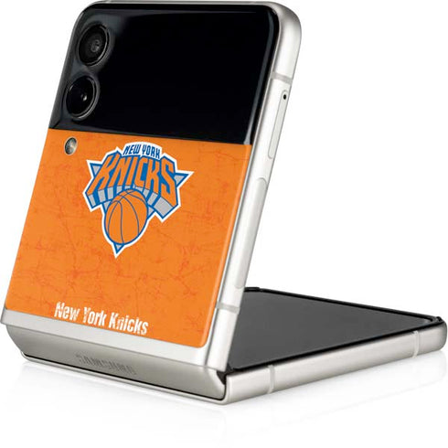 NBA New York Knicks Orange Primary Logo Galaxy Z Flip4 5G Skin