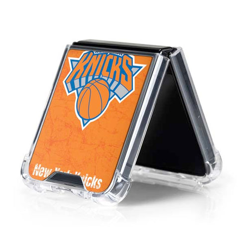 NBA New York Knicks Orange Primary Logo Galaxy Z Flip5 5G Clear Case