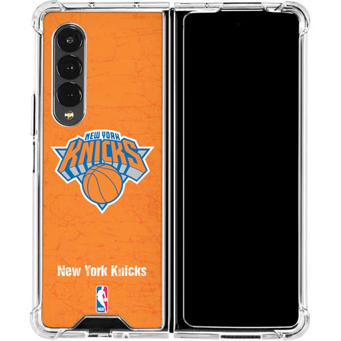 NBA New York Knicks Orange Primary Logo Galaxy Z Fold4 5G Clear Case