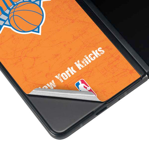 NBA New York Knicks Orange Primary Logo Galaxy Z Fold4 5G Skin