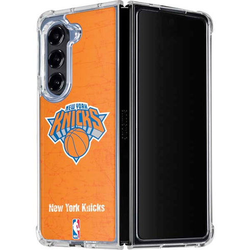 NBA New York Knicks Orange Primary Logo Galaxy Z Fold5 5G Clear Case