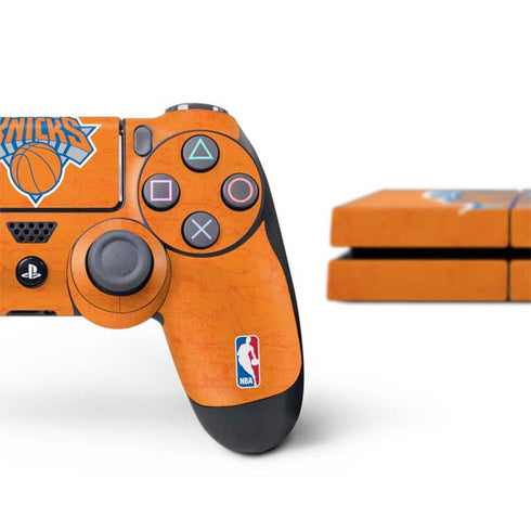 NBA New York Knicks Orange Primary Logo PS4 Console and Controller Bundle Skin