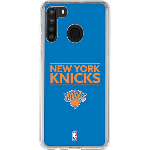 NBA New York Knicks Standard - Blue Galaxy A21 Clear Case