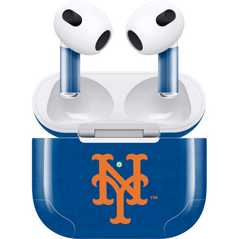 MLB New York Mets - Solid Distressed Apple AirPods (3rd Gen 2021) Skin