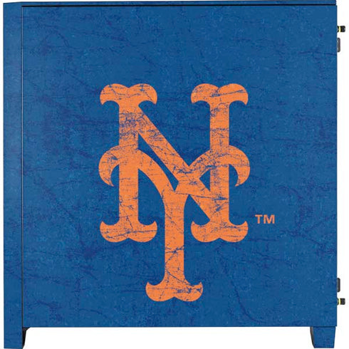 MLB New York Mets - Solid Distressed Corsair 4000D Tempered Glass Mid-Tower ATX Case Skin
