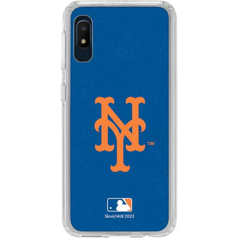 MLB New York Mets - Solid Distressed Galaxy A10e Clear Case