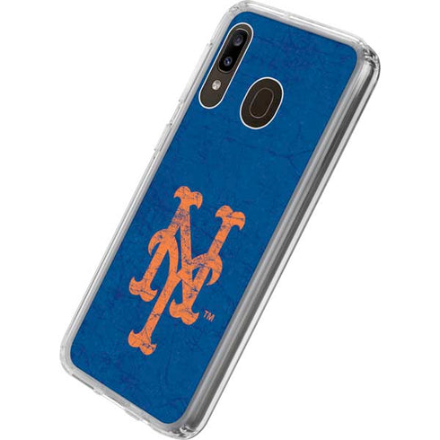 MLB New York Mets - Solid Distressed Galaxy A20 Clear Case