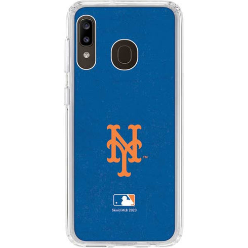 MLB New York Mets - Solid Distressed Galaxy A20 Clear Case