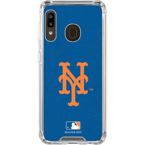 MLB New York Mets - Solid Distressed Galaxy A30 Clear Case