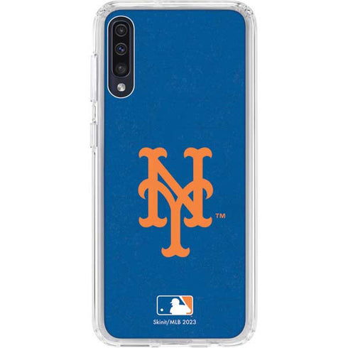 MLB New York Mets - Solid Distressed Galaxy A50 Clear Case