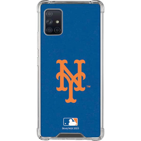 MLB New York Mets - Solid Distressed Galaxy A51 5G Clear Case