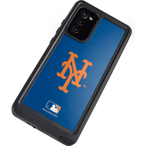 MLB New York Mets - Solid Distressed Galaxy Note20 5G Waterproof Case