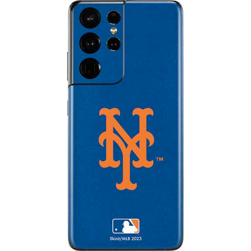 MLB New York Mets - Solid Distressed Galaxy S21 Ultra 5G Skin