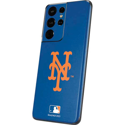 MLB New York Mets - Solid Distressed Galaxy S21 Ultra 5G Skin